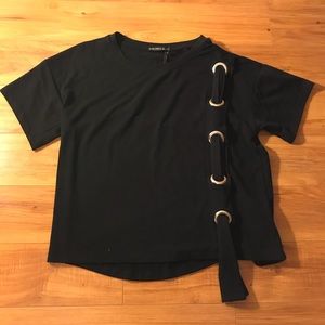 Harlow’s and Graham black shirt